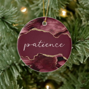 Ornement de Noël en agate inspirant la patience