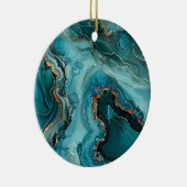 Ornement de Noël en Agate Teal (Droite)