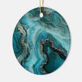 Ornement de Noël en Agate Teal (Gauche)