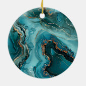 Ornement de Noël en Agate Teal (Dos)