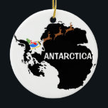 Ornement de Noël en Antarctique<br><div class="desc">Voulez-vous un ornement spécial supplémentaire pour votre arbre ? Apportez beaucoup plus de joie de vacances à votre arbre avec un ornement en céramique antarctique personnalisé. Ajoutez vos photos préférées, images et messages personnels sur les 2 faces de l'ornement. Un brin de fil doré permet d'afficher ce magnifique souvenir facilement....</div>