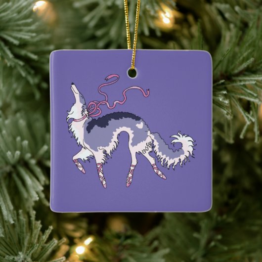Ornement de Noël en ballet Borzoi (Arbre)