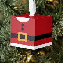 Ornement de Noël en bois de Santa en forme de cube