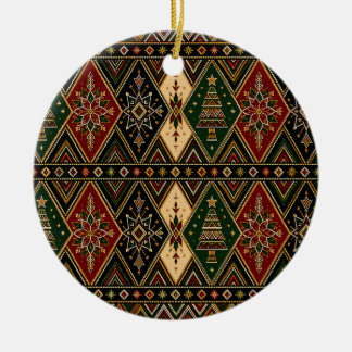 Ornement de Noël en céramique à motifs géométrique