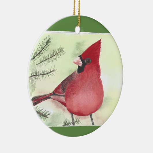 Ornement de Noël en céramique cardinale (Droite)