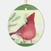 Ornement de Noël en céramique cardinale (Gauche)