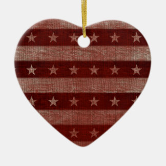 Ornement de Noël en céramique Cœur Stars & Stripes