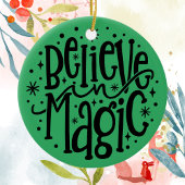 Ornement de Noël en céramique croire en la magie