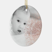 Ornement de Noël en céramique de flocon d'or (Droite)