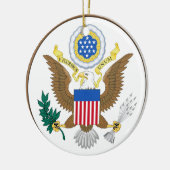 Ornement de Noël en céramique de l'Illinois (Gauche)