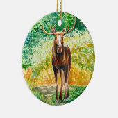 Ornement de Noël en céramique d'orignal (Droite)