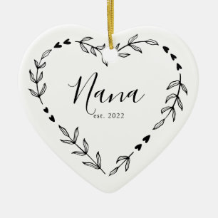 Ornement de Noël en céramique Nana Year Est.