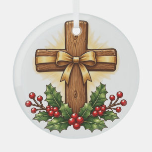 Ornement de Noël en Croix de Bois Rustique