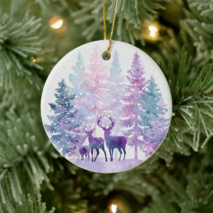 Ornement de Noël en forêt de cerfs fantaisistes vi