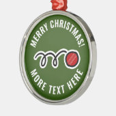 Ornement de Noël en forme de balle de cricket pers (Gauche)