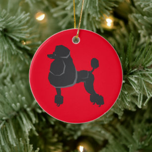Ornement de Noël en forme de caniche noir
