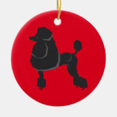 Ornement de Noël en forme de caniche noir (Devant)