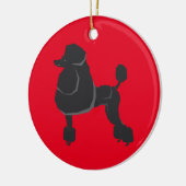 Ornement de Noël en forme de caniche noir (Gauche)