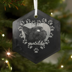 Ornement de Noël en forme de coeur avec empreinte