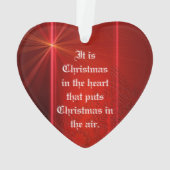 Ornement de Noël en forme de coeur rouge avec cita (dos)