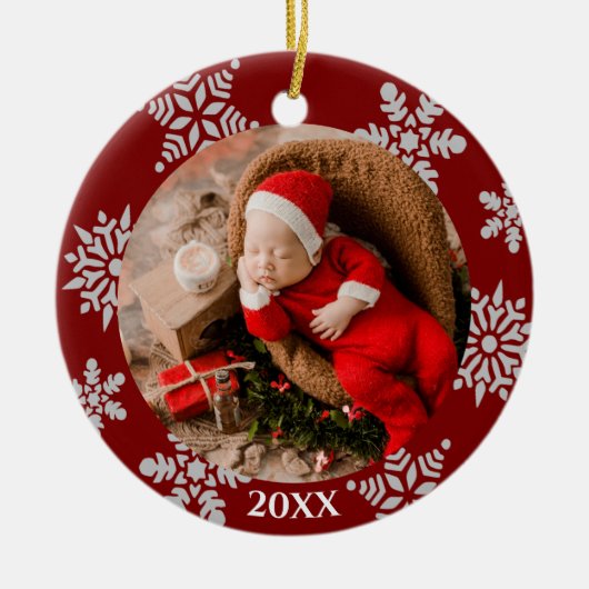 Ornement de Noël en forme de flocon de neige avec (Devant)