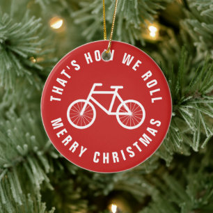 Ornement de Noël en forme de vélo drôle pour sapin