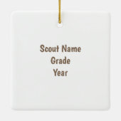 Ornement de Noël en métal triple scout (Dos)