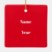 Ornement de Noël en silhouette de barbier avec nom (Dos)