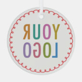 Ornement de Noël en verre avec logo personnalisé (Verso)