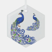 Ornement de Noël en verre-Peacocs (Recto)