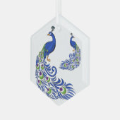 Ornement de Noël en verre-Peacocs (Avant gauche)