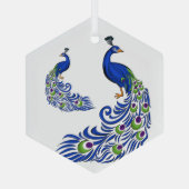 Ornement de Noël en verre-Peacocs (Verso)