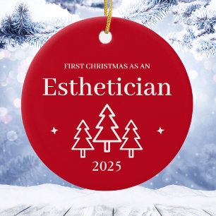 Ornement de Noël Esthéticienne Rouge 2026