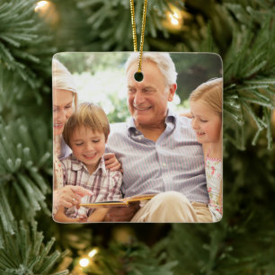 Ornement de Noël familial double face personnalisé