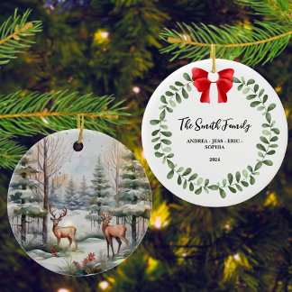 Ornement de Noël familial personnalisé, 2 côtés