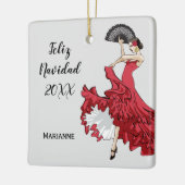 Ornement de Noël Flamenco personnalisé (Gauche)