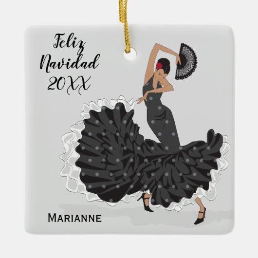 Ornement de Noël Flamenco personnalisé (Devant)