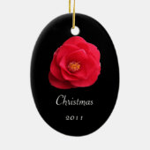ornement de Noël fleur de camélia rouge (Dos)