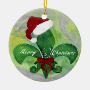 Ornement de Noël fleur de lis issu de mon art.