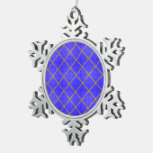 Ornement de Noël flocon de neige bleu et or (Vue impression)