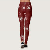 Ornement de Noël Flocon de neige Burgandy Leggings (Dos)