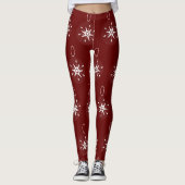 Ornement de Noël Flocon de neige Burgandy Leggings (Devant)