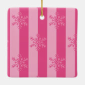 Ornement de Noël Flocon de neige vert et rose (Dos)