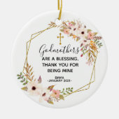 Ornement de Noël Floral Godmère personnalisé (Devant)