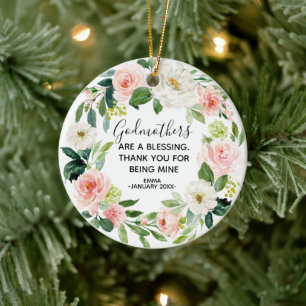 Ornement de Noël Floral Godmère personnalisé