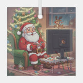 Ornement de Noël gamer Santa (Recto)