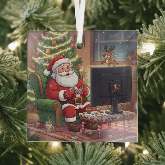Ornement de Noël gamer Santa (Insitu)