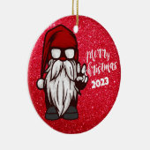 Ornement de Noël Gnome rétro, style Vintage (Droite)