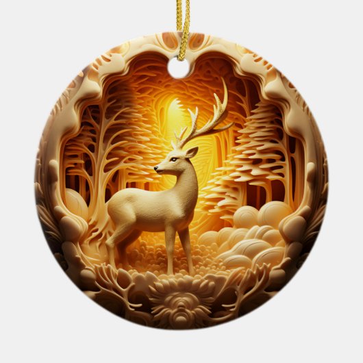 Ornement de Noël Gold Deer (Devant)