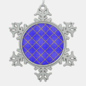 Ornement de Noël Gold et Blue Snowflake (Devant)